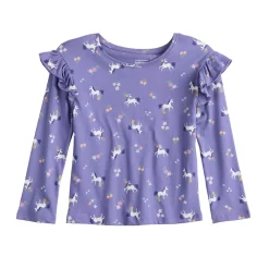 Girls 4-12 Jumping Beans® Long Sleeve Ruffle Shoulder Tee