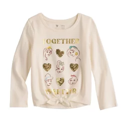 Toddler Girl Disney Princesses "Together Is Better" Sequins-Embellished Tie Front Tee By Jumping Beans®