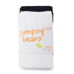 Baby / Toddler Girl Jumping Beans® 2-Pack Black & White Warmwear Tights