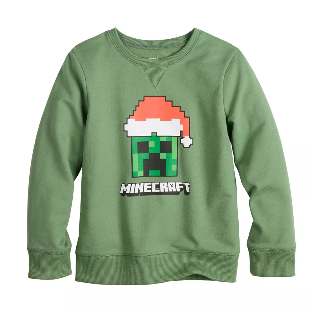 Boys 4-12 Jumping Beans® Minecraft Santa Hat Creeper Fleece Graphic Sweatshirt 1 Boys 4-12 Jumping Beans® Minecraft Santa Hat Creeper Fleece Graphic Sweatshirt
