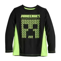 Boys 4-12 Jumping Beans® Minecraft Creeper Face Long Sleeve Graphic Tee