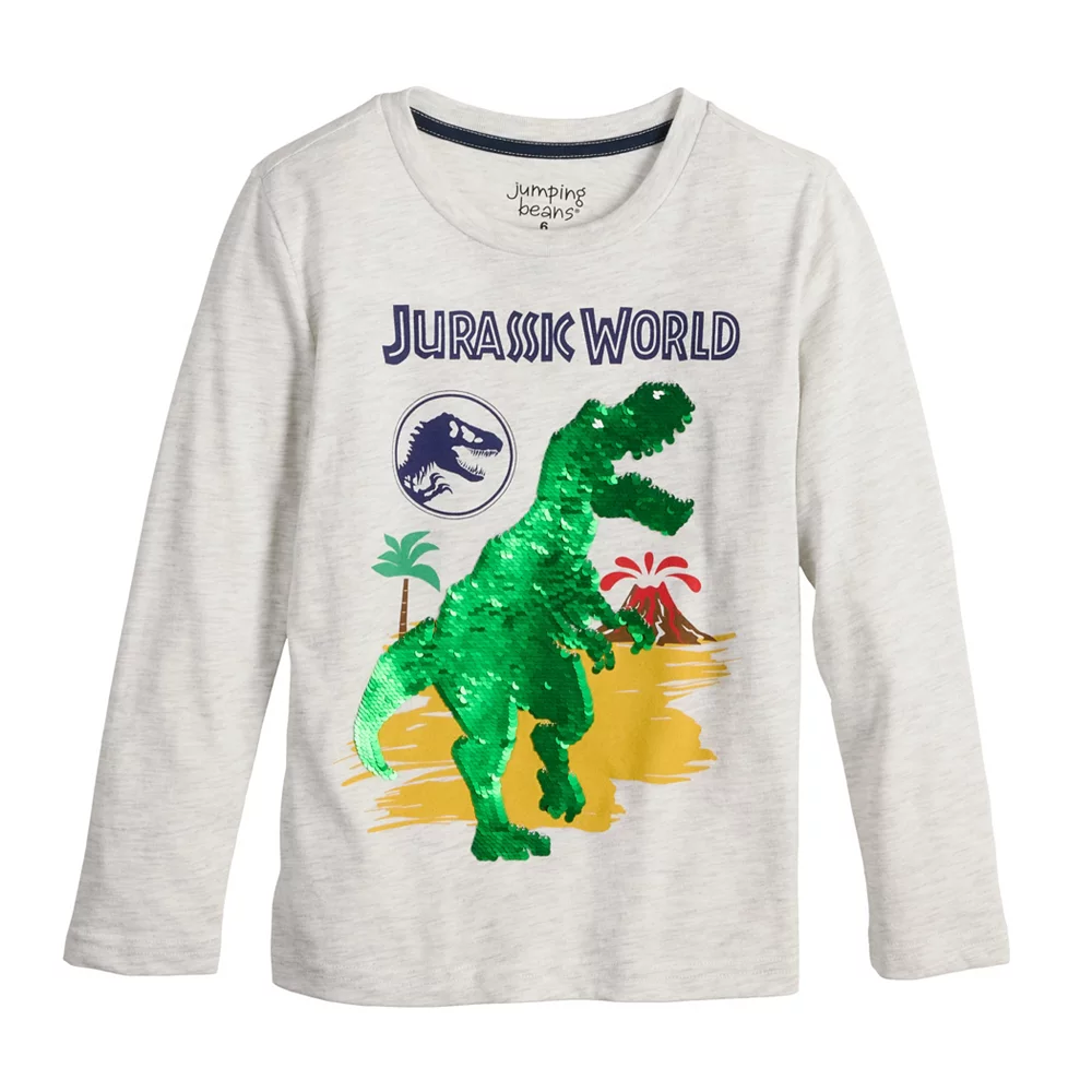Boys 4-12 Jumping Beans® Jurassic World Flippable Sequins Long Sleeve Graphic Tee 1 Boys 4-12 Jumping Beans® Jurassic World Flippable Sequins Long Sleeve Graphic Tee