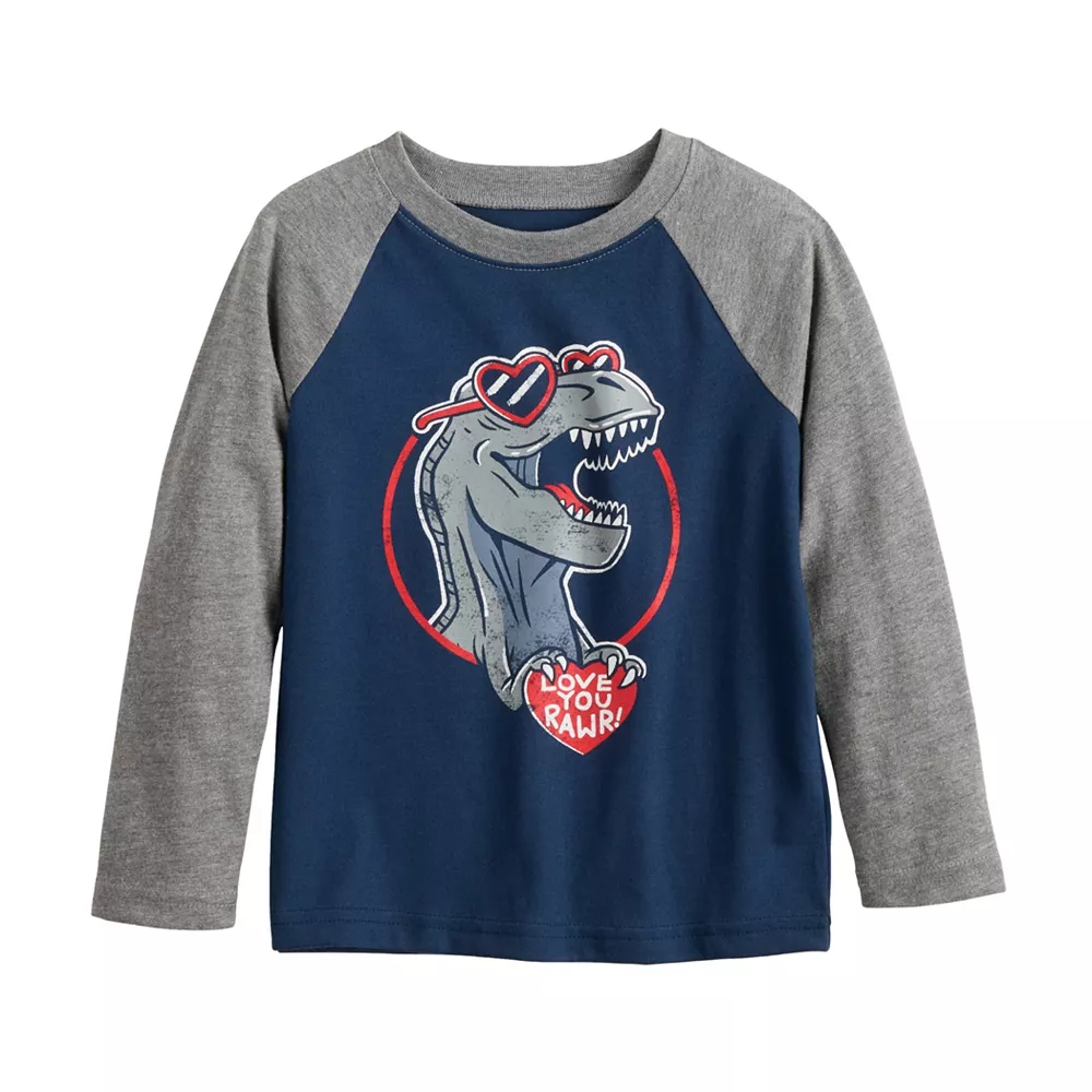 Boys 4-12 Jumping Beans® T-Rex "I Love You Roar" Raglan Tee 1 Boys 4-12 Jumping Beans® T-Rex "I Love You Roar" Raglan Tee